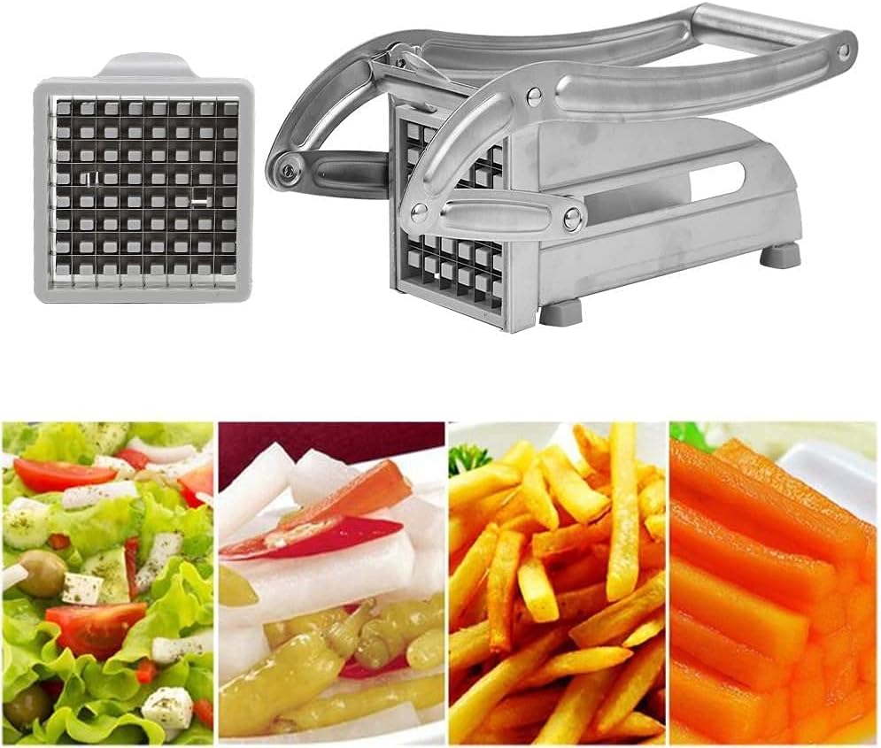 Copper Top, French Fry Cutter for Vegetables and Fruits Professional Potato Chipper Cutter for Veggies Onions, Carrots - Image 4