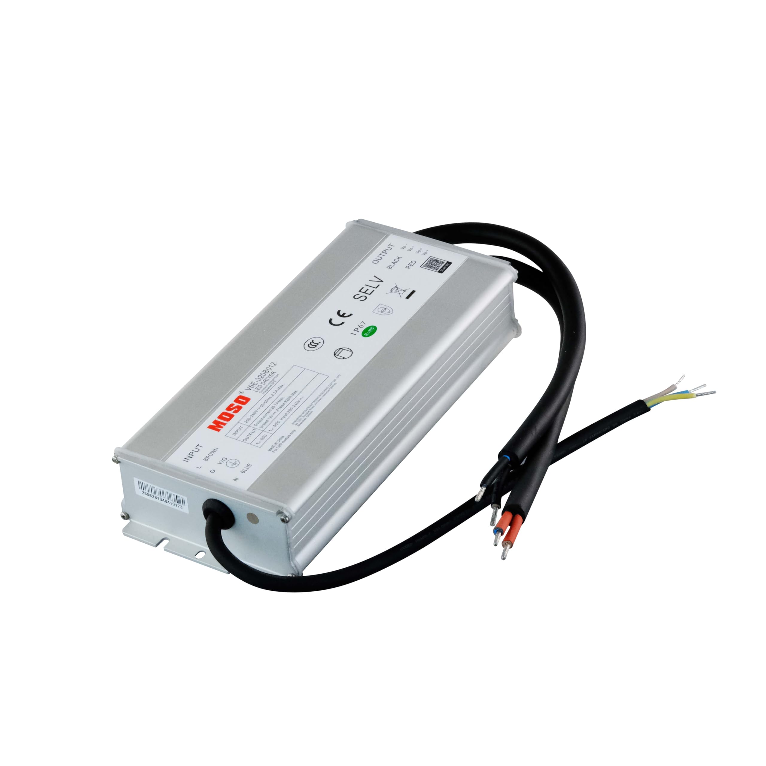 POPP MOSO Fuente de Alimentación LED 320W 12V DC IP67 – Transformador Impermeable 176-264V Aluminio Exterior Serie V6E (320W | 12V)