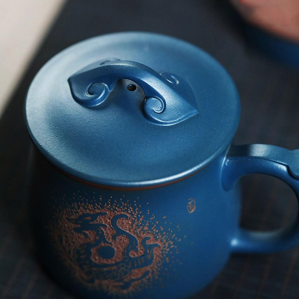 Tasse à thé Tasse à thé en Vrac Ensemble de thé 400ML Tasse à Sable Violet avec Couvercle Doublure filtrante Tasse à thé Séparation de l'eau du thé à la Maison Tasses à thé réutilisables