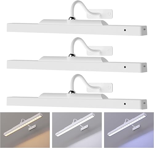 Dimmable Cordless Picture Light with Controller and Timer, Rechargeable 5000mAh Battery Wall Sconce for Wall Pictures, 16in Wall Light for Gallery Artwork, Paintings, Phote, Portraits - Black