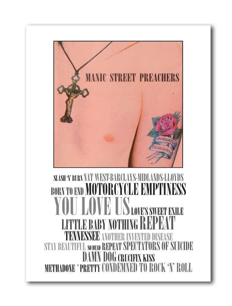 Libretto Designs MANIC STREET PREACHERS Generation Terrorists Album unframed A4 Art Print Mini Poster