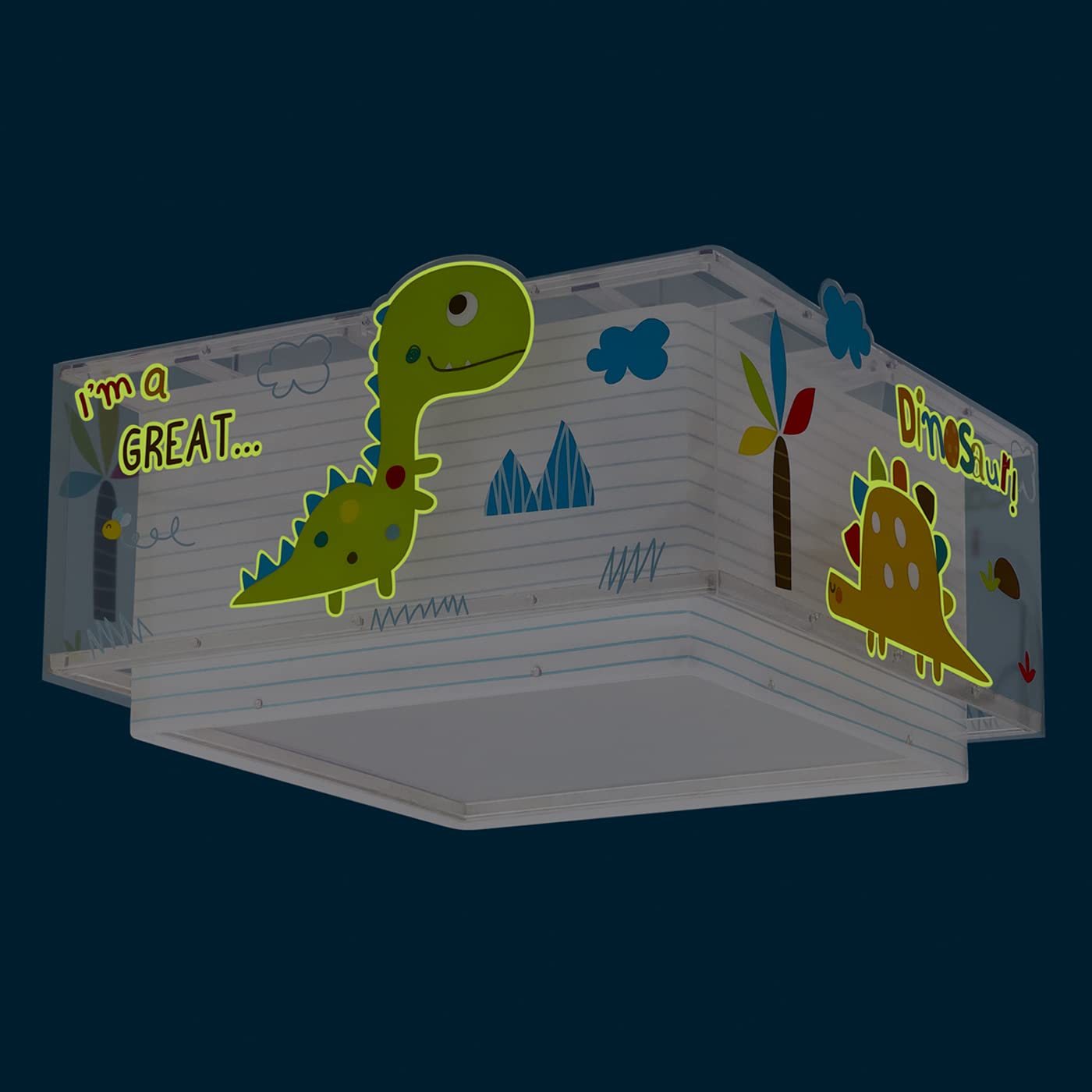 Deckenleuchte für Kinder Dinos Dinosaurier Tiere, Deckenlampe Kinderzimmer, 73456, E27