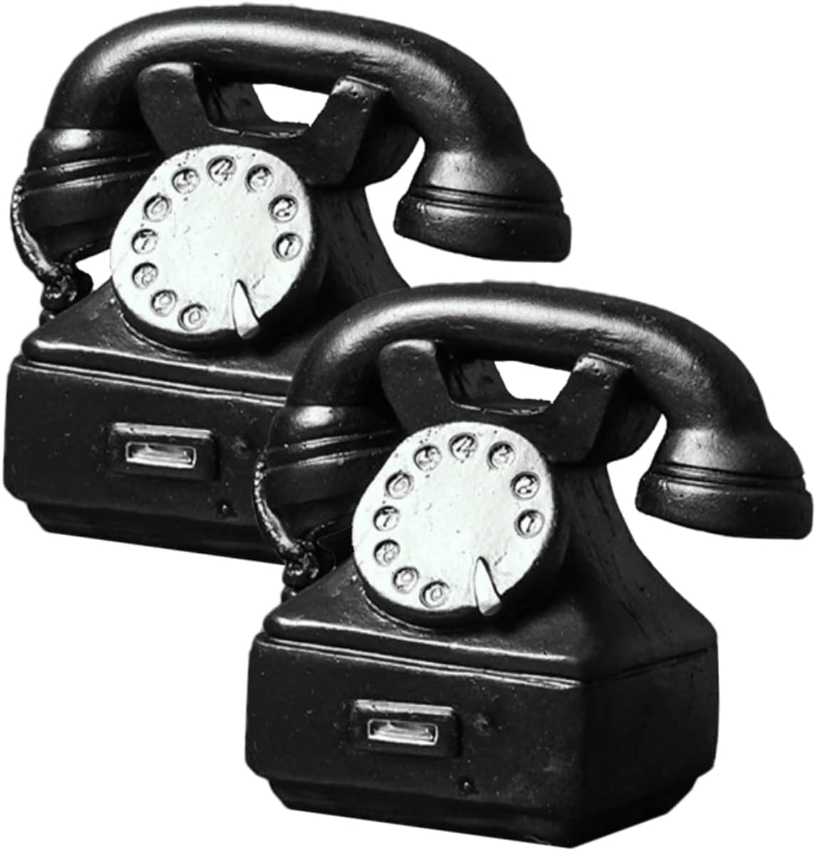 ULTECHNOVO 2sets Retro Telephone Model Ornament Vintage Home Decoration for Office Restaurant and Photography Props Miniature Phone Collectibles 2pcs*2