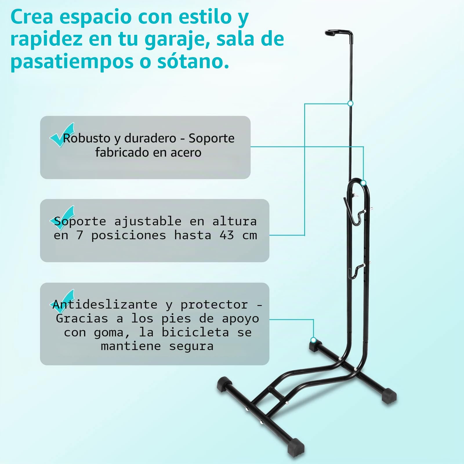 Soporte para bicicletas en el suelo, de 20 a 29 pulgadas, soporte para bicicletas, soporte de suelo para rueda delantera o trasera, soporte de tienda para bicicletas, soporte para bicicletas