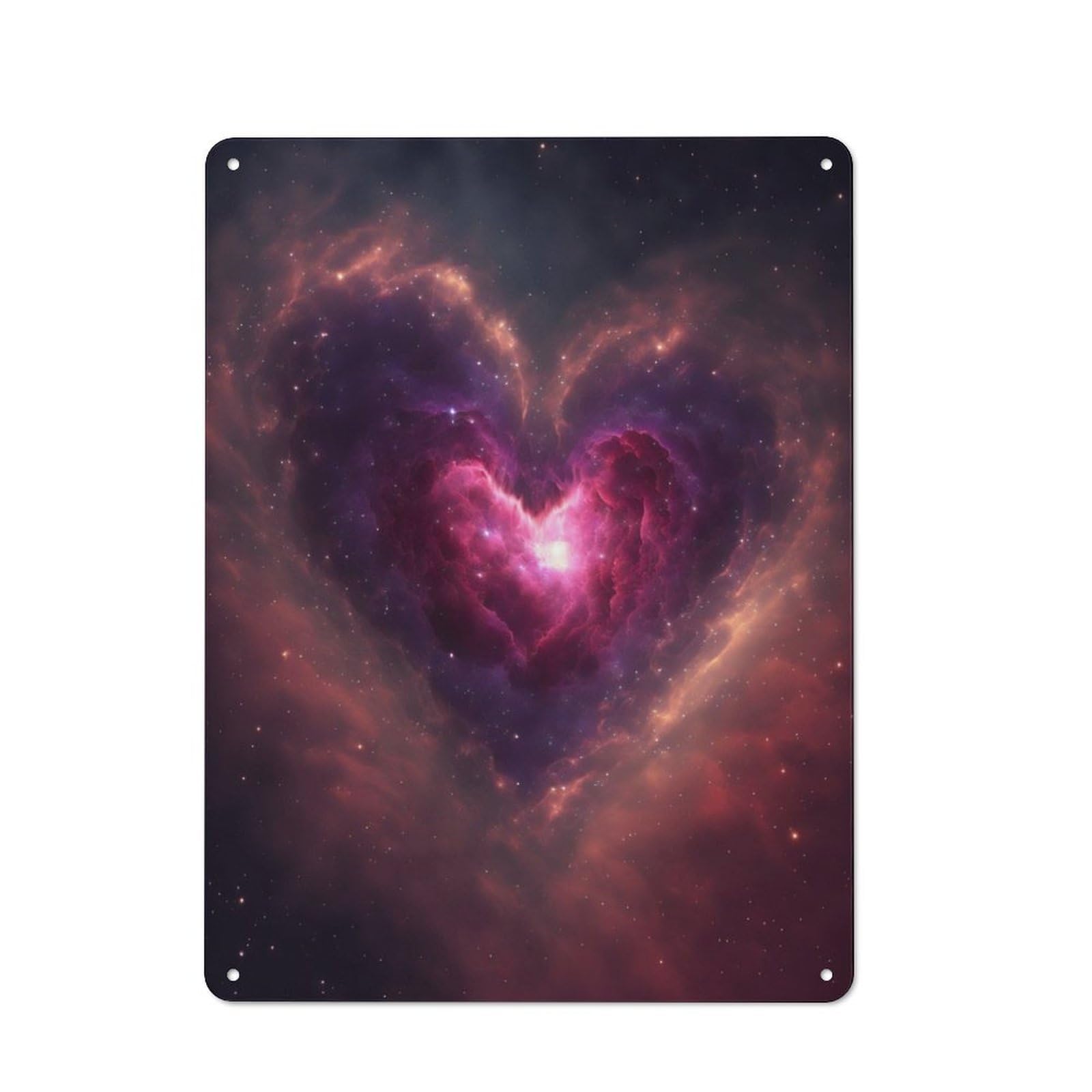 Modern Retro Metal Wall Art Sign 40x30cm Featuring Valentine Nebula, Urban Room Decor for Workspace, Cafe, Hallway Or Garage