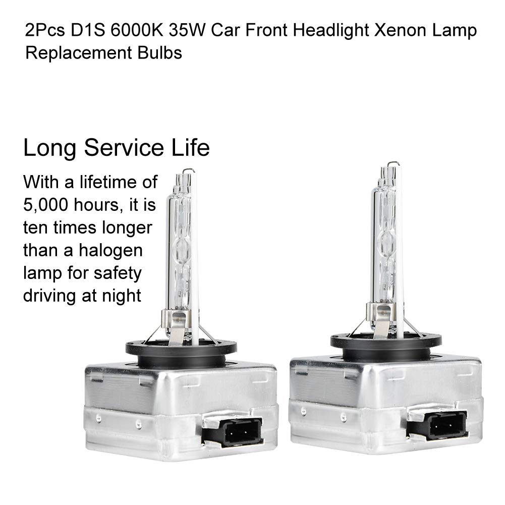 2Pcs D1S 6000K 35W Phares Ampoule Lampe Au Xénon Remplacement Blanc Métal Base Phare Lampes