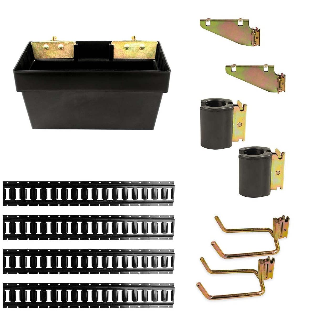 Photo 1 of DC Cargo Mall E Track Organization Kit - 11 Pieces: 5 ft Black E Track Rails & E Track Organization Accessories