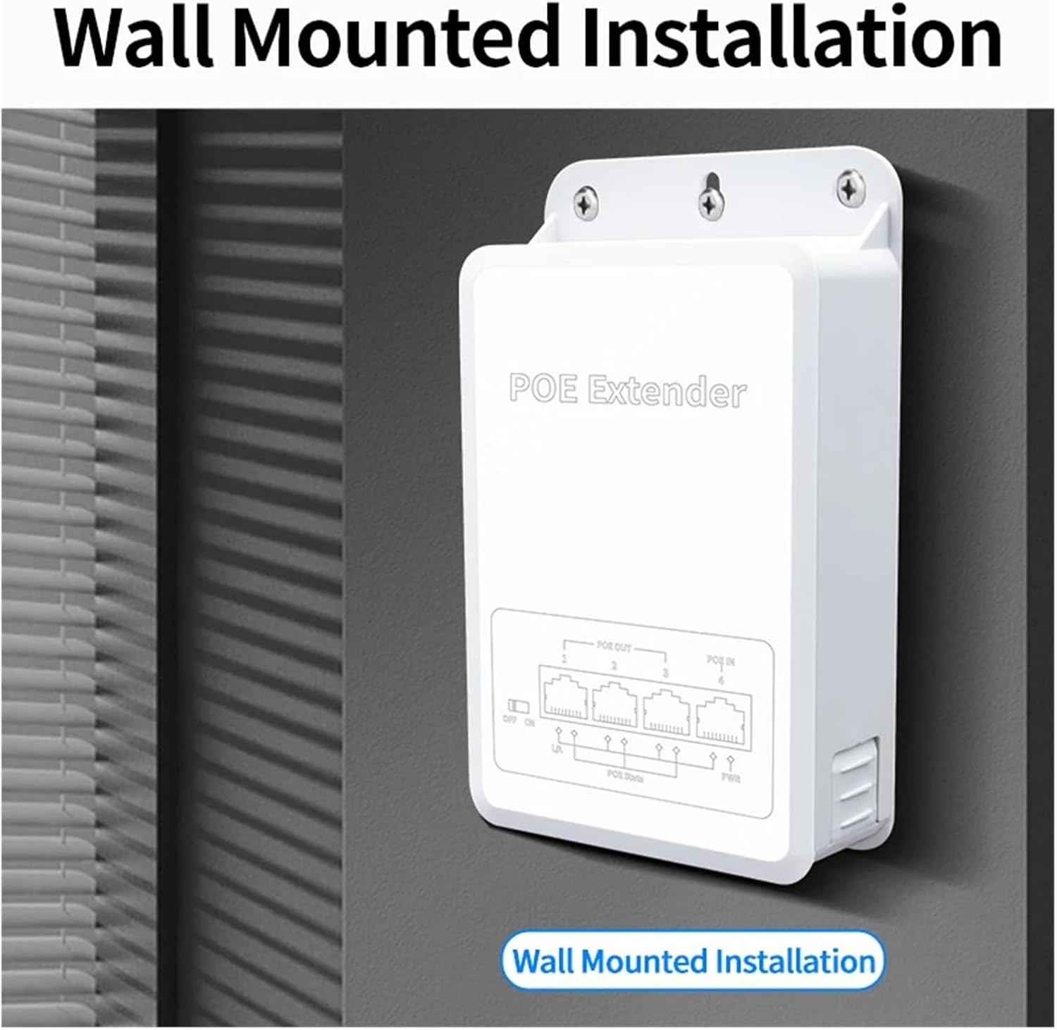 4-Port POE Extender 100M Outdoor Rainproof Network POE Repeater IP30 VLAN 44-57V 30W, POE013-FS