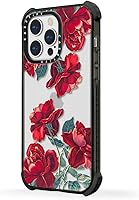 Vista 2 de CASETiFY Funda Ultra Impact para iPhone 13 Pro [protección contra caídas de 9.8 pies] - Rosas rojas (transparente) - Negro transparente
