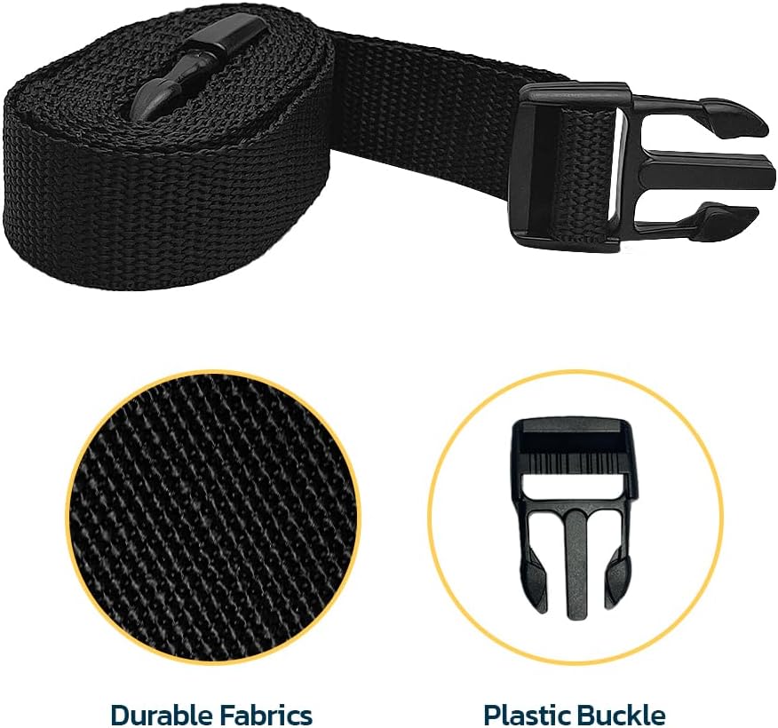 Seal Skin Covers Boat Cover Tie Down Straps 6-Pack with Quick Release Buckle, Durable Tightening Straps (Black, 1" W X 78" L)