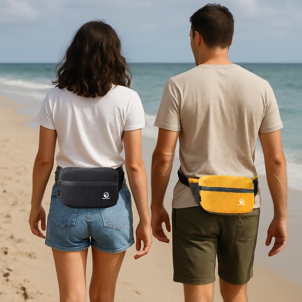 2L Fanny Pack for Women Men, Water-Resistant Waist Pack Crossbody Belt Bag Lightweight Adjustable Strap for Travel Running Hiking Walking Cycling Workout Outdoor - Image 2