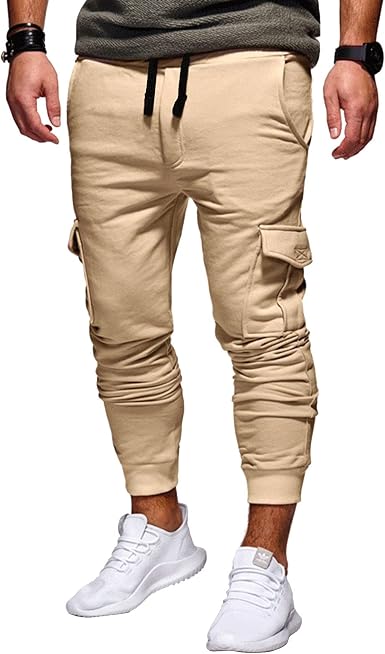 Amazon.com: Pantalones deportivos de moda para hombre, estilo informal, con  cordón, ajustados, para correr : Ropa, Zapatos y Joyería