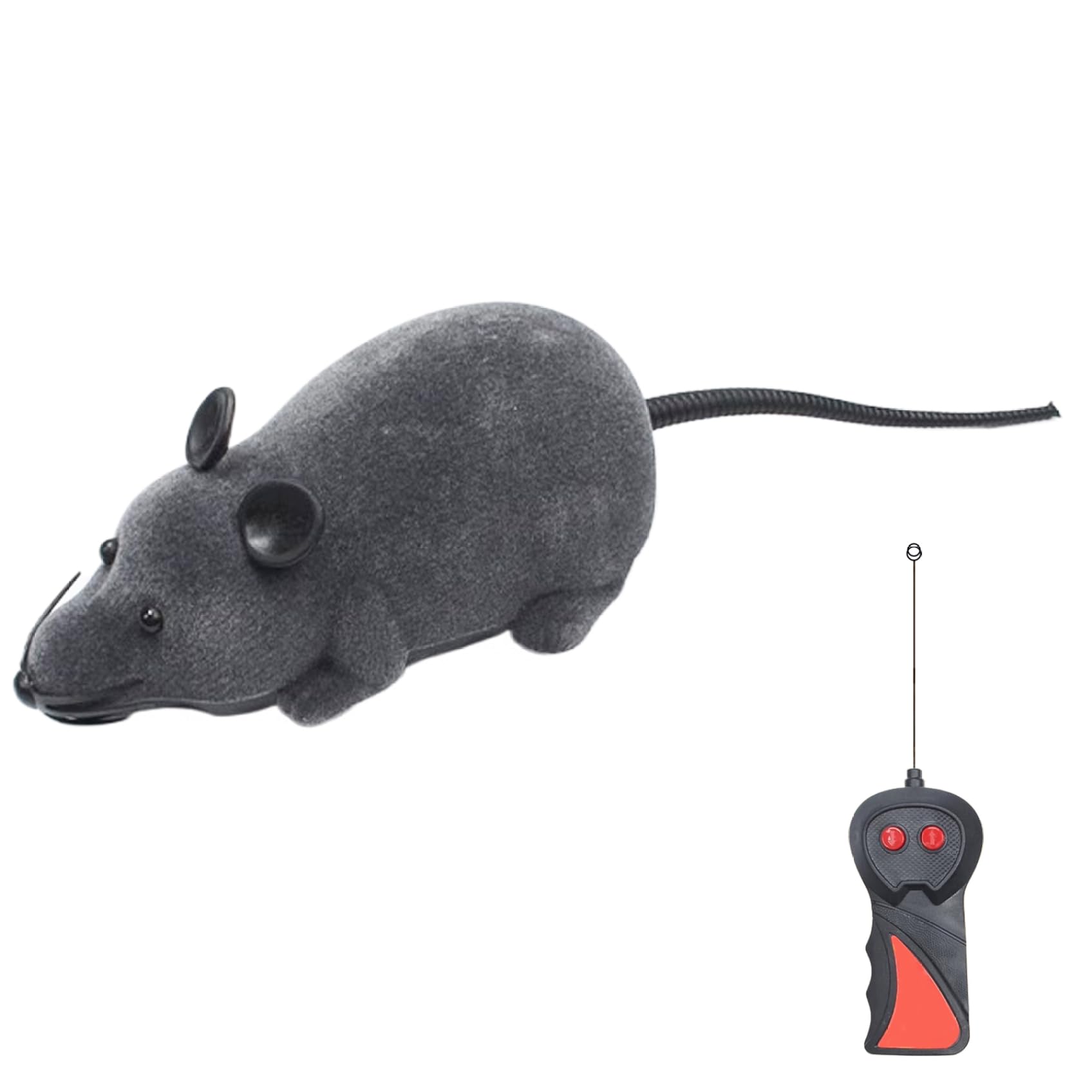 Trrymbbe Remote Control Mouse Cat Toy Realistic Plush Remote Control Rat Battery Powered Excitement Interactive Cat Toy with Screwdriver for Indoor Outdoor