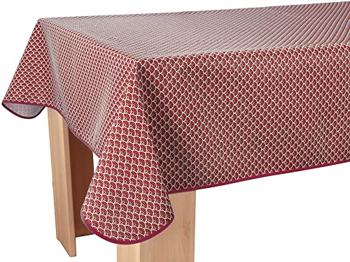 Le linge de Jules Nappe Anti-Taches Paon Bordeaux - Rectangle 150 x 240 cm Cover