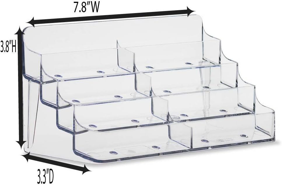 SOURCEONE.ORG 8 Pocket Desktop Clear Acrylic Business Card Holder : Office Products