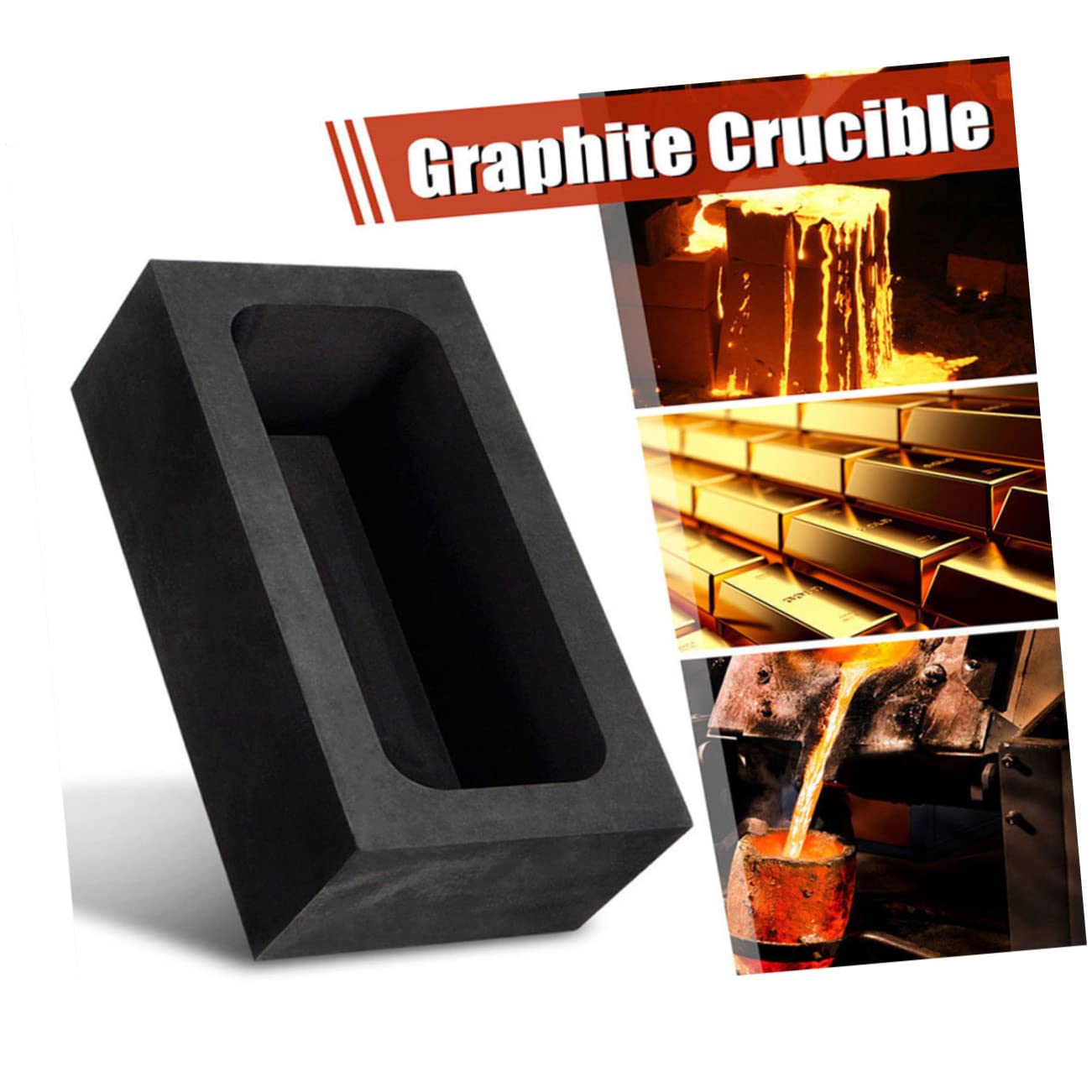 Operitacx Lingotière En Graphite 100x50x25 Mm Pour Métaux Non Ferreux Moule De Coulée En Fusion Stabilité Thermique Et Résistance à La Corrosion Usage Éducatif Et Laboratoire