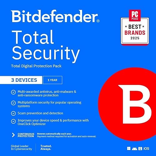 Bitdefender Seguridad total: 10 dispositivos | Suscripción de 2 años | PC/MAC | Código de activación por correo electrónico