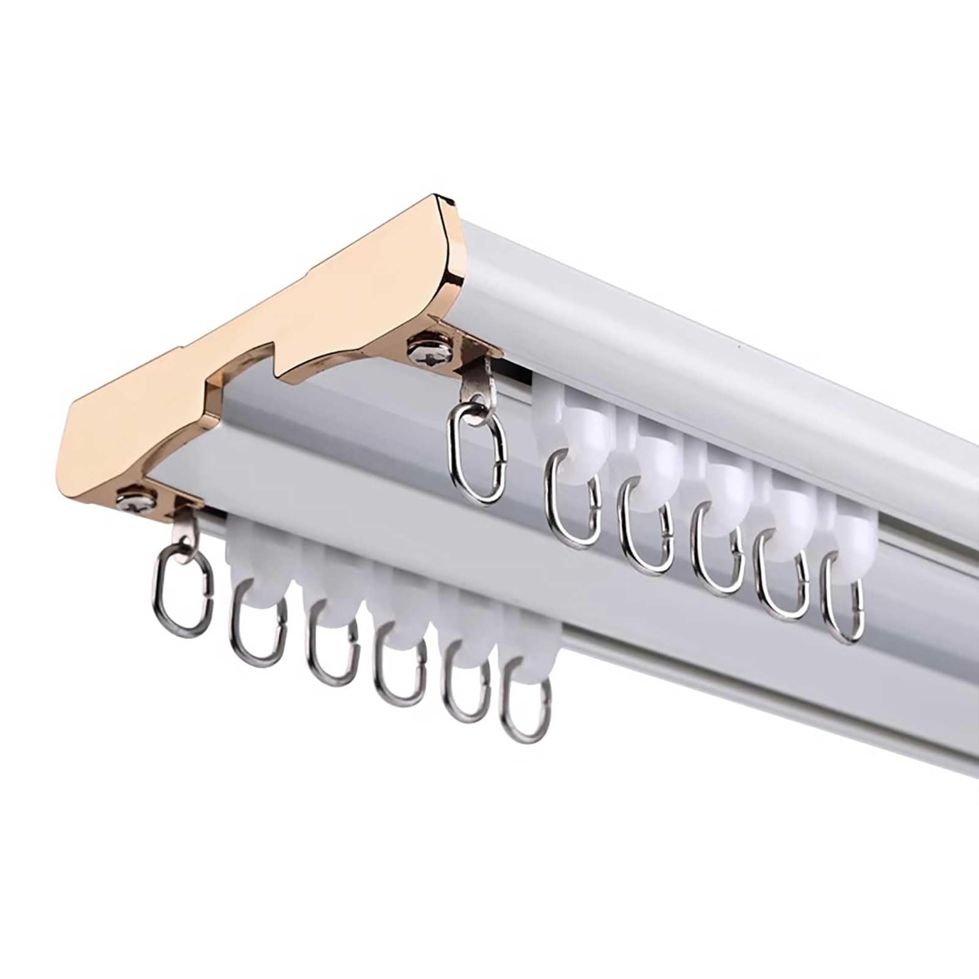 Rail de rideau de plafond en aluminium robuste blanc de 3,8m pour séparation droite