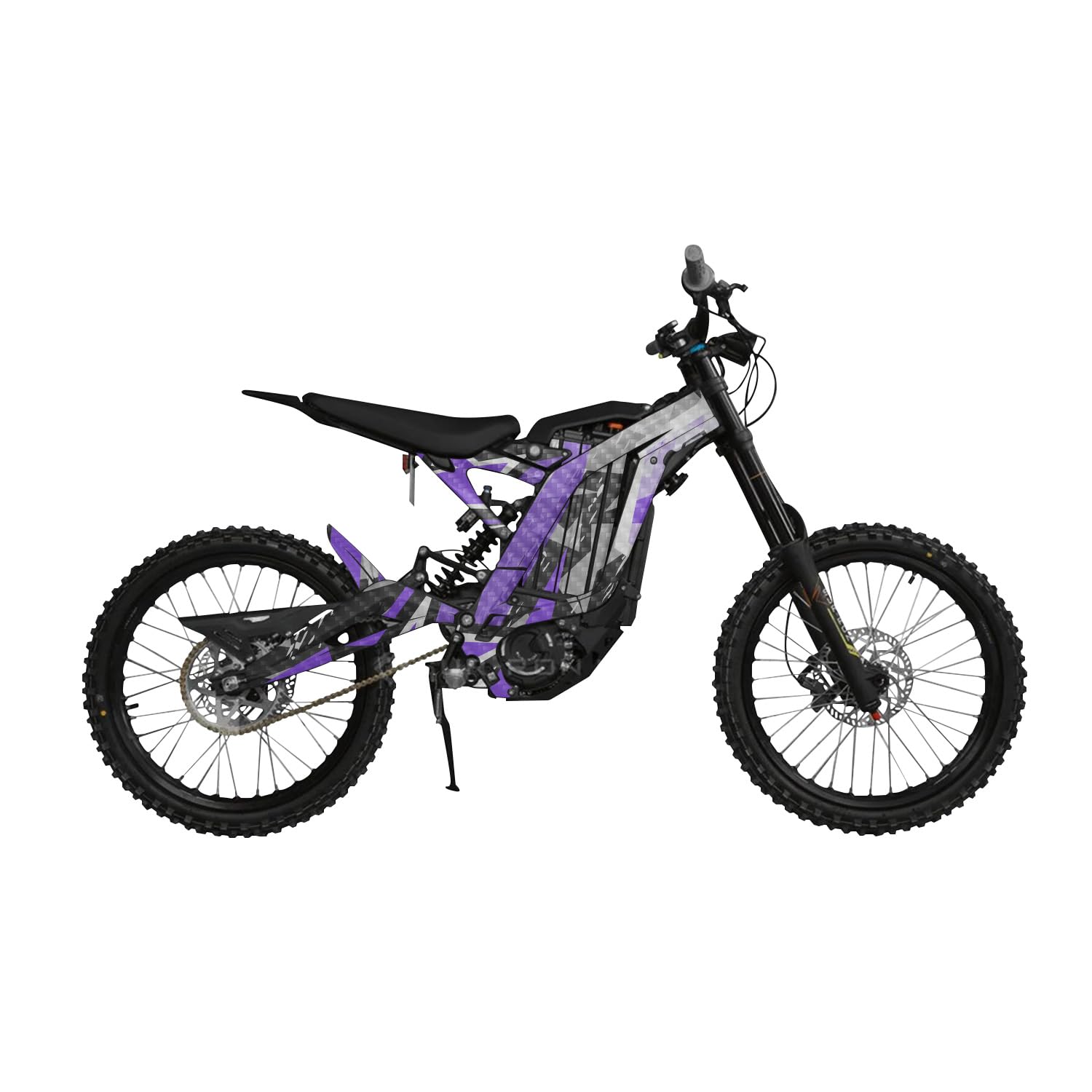 Carbon Fiber Surron Light Bee Graphics Kit Wrap - Grunge Star Purple - Sur-Ron Skin - Premium 3M Vinyl Protective Wrap Decal Cover - Easy to Apply | Crafted in The USA by MightySkins