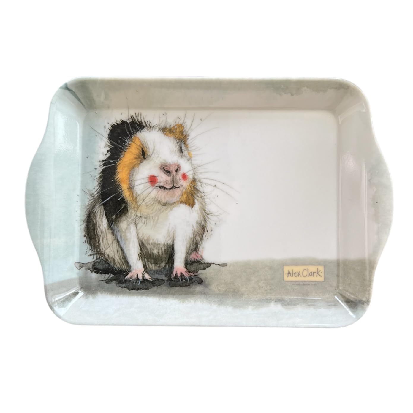 Alex Clark Grey Guinea Pig Small Tray - Perfect For Snacks And Tea/Use Indoor And Garden/Animal Lovers/Gift/Tea Drinkers/Serving Food Tray