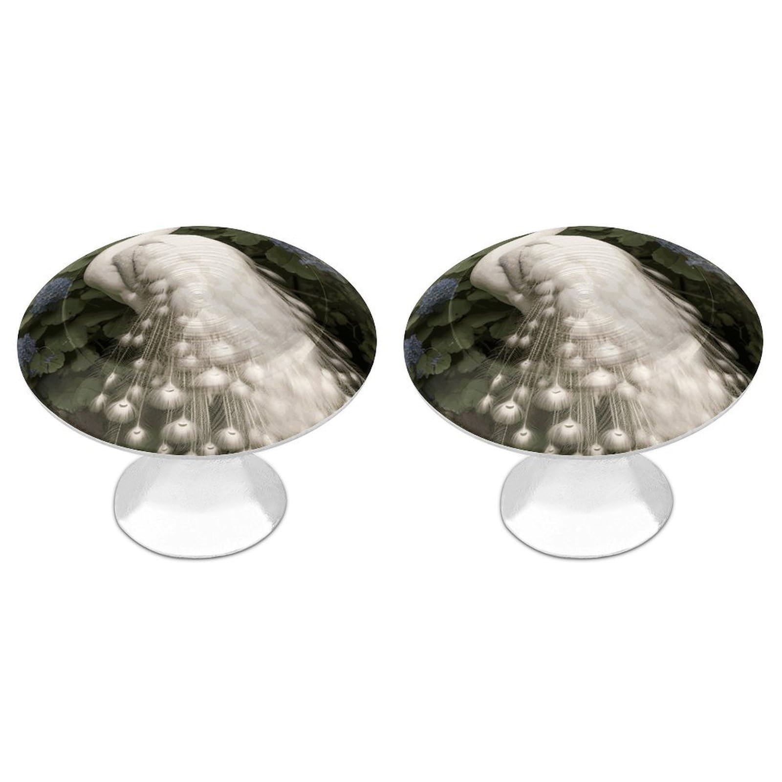 Vstadank Style White Peacock Drawer Knob Round Dresser Sturdy Drawer Pulls With Mounting Screws Kitchen Stainless Steel Modern Decorative Handles For Cupboard Closet Bathroom