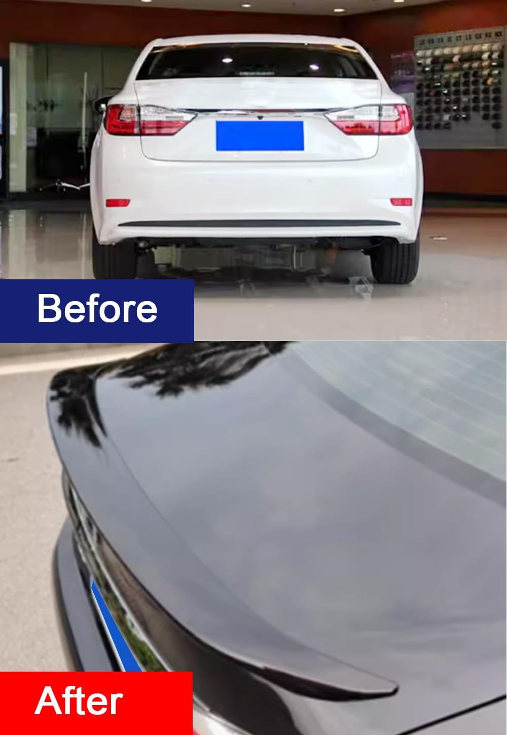 Eridanus Auto Accessories Fit for Lexus ES 200/250/300/350 2012-2017 Rear Trunk Spoiler Wing Flap (Glossy Black) ABS 1PCS