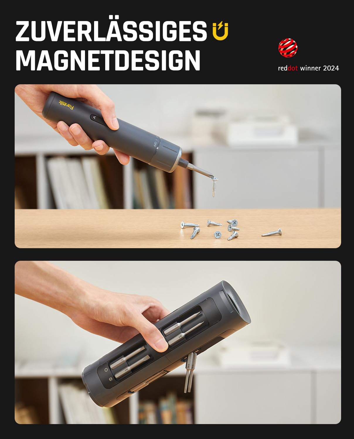 Fanttik S1 Pro 3.7V Magnetische Electric Screwdriver, Leistungsstarkes-Schraubendreher-Set mit 16 Bits, Einstellbare 3 Drehmomente bis zu 6 Nm, 2000-mAh-Akku, Geeignet für die Möbel/Computerreparatur