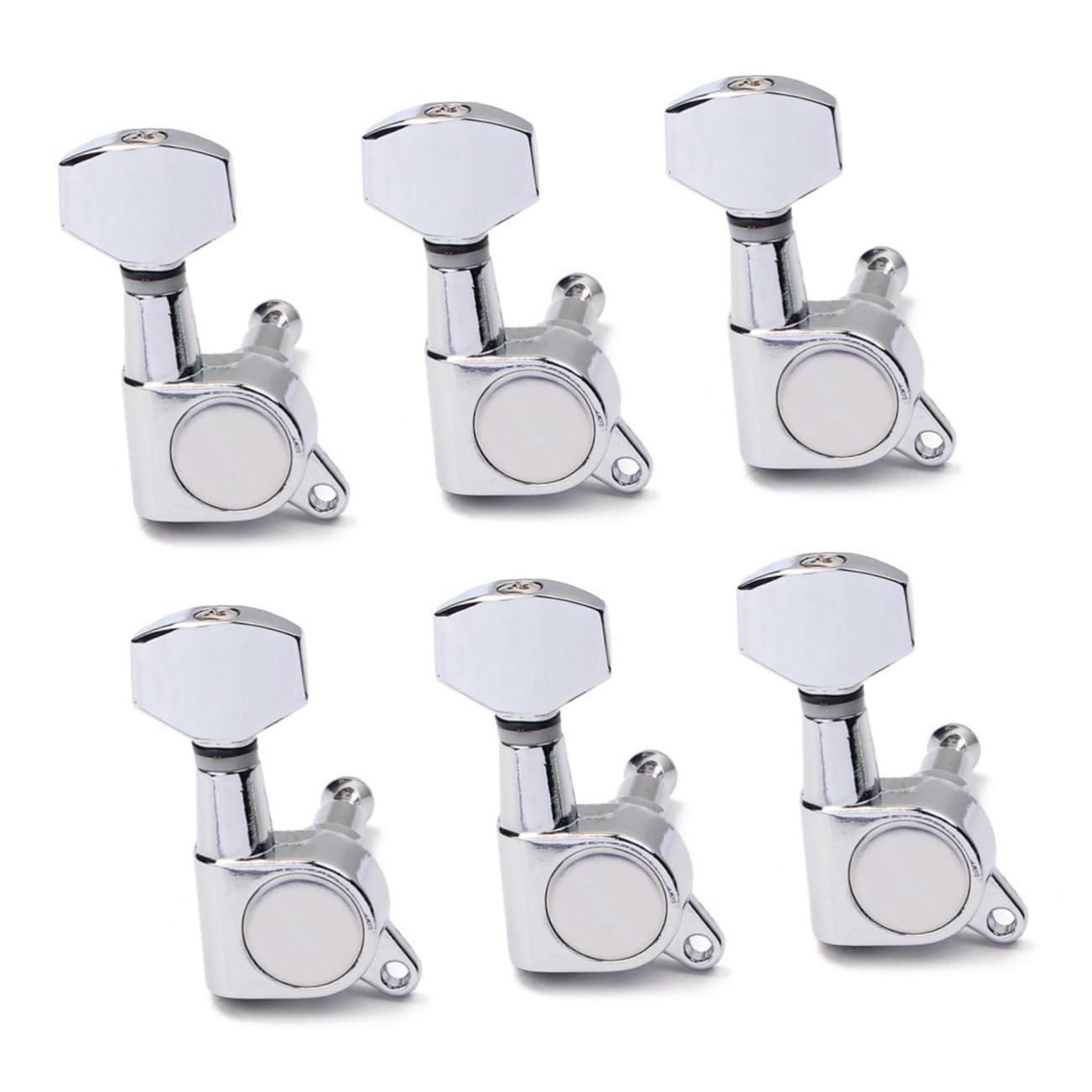 ERINGOGO 1Set Durable Metal Guitar Tuning Pegs of Silver Alignment Tools for Electric Acoustic Guitars Practical Guitar String Knobs for Men Women