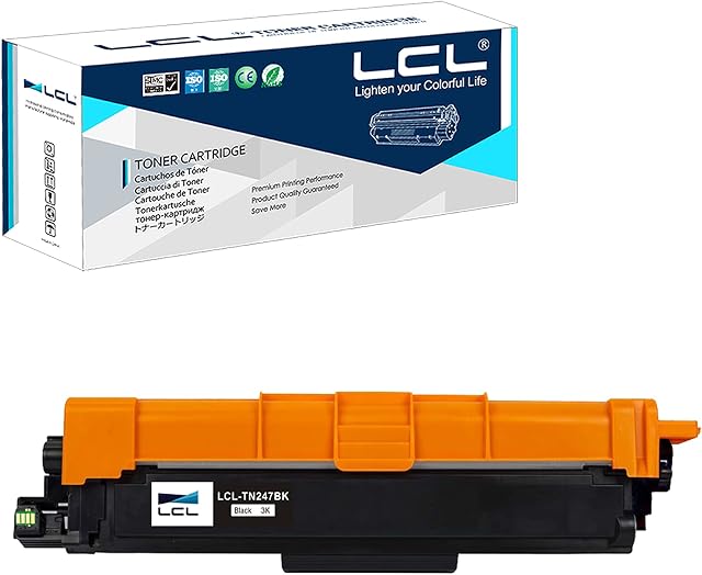 LCL Comatible Toner Cartridge TN243 TN247 TN-247 TN247BK TN-247BK 3000Pages (1 Black) Replacement for Brother HL-L3210CW HL-L3230CDW HL-L3270CDW MFC-L3710CDW MFC-L3750CDW