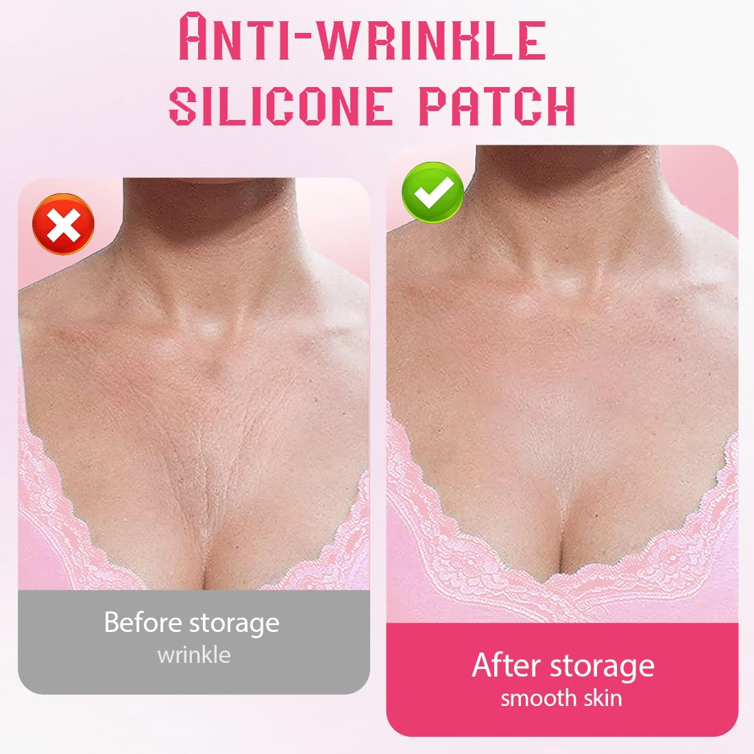 2 Pezzi Cuscinetti per Petto in Silicone, Tamponi Antirughe del Torace, Cerotto Silicone, Copricapezzoli Silicone, Cerotti Antirughe in Silicone Riutilizzabili, per Donne Ragazze