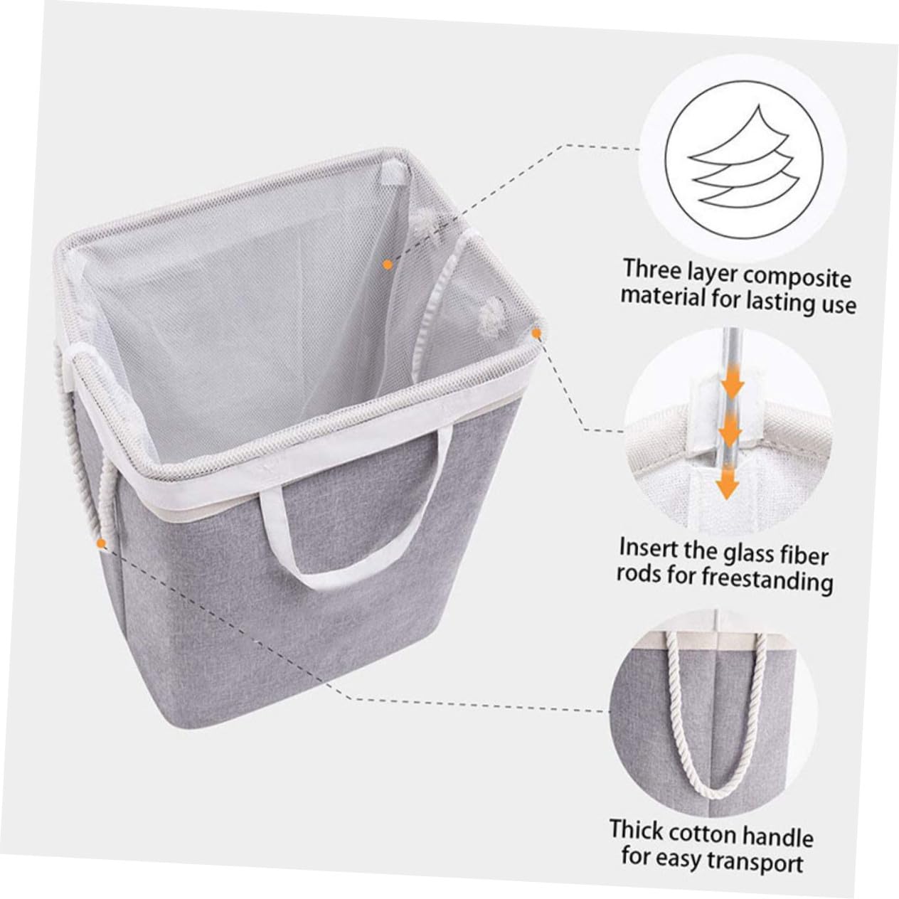 Cesto Bucato Pieghevole Misura Piccola Beige Grigio