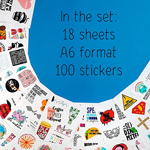 100 Pcs Funny Slp Stickers, Speech Therapy Stickers For Water Bottles & Laptops, Slp Gifts, Speech Language Pathology Gifts For Women And Men, Speech Therapy Gifts, Speech Language Pathology Stickers #TOP1