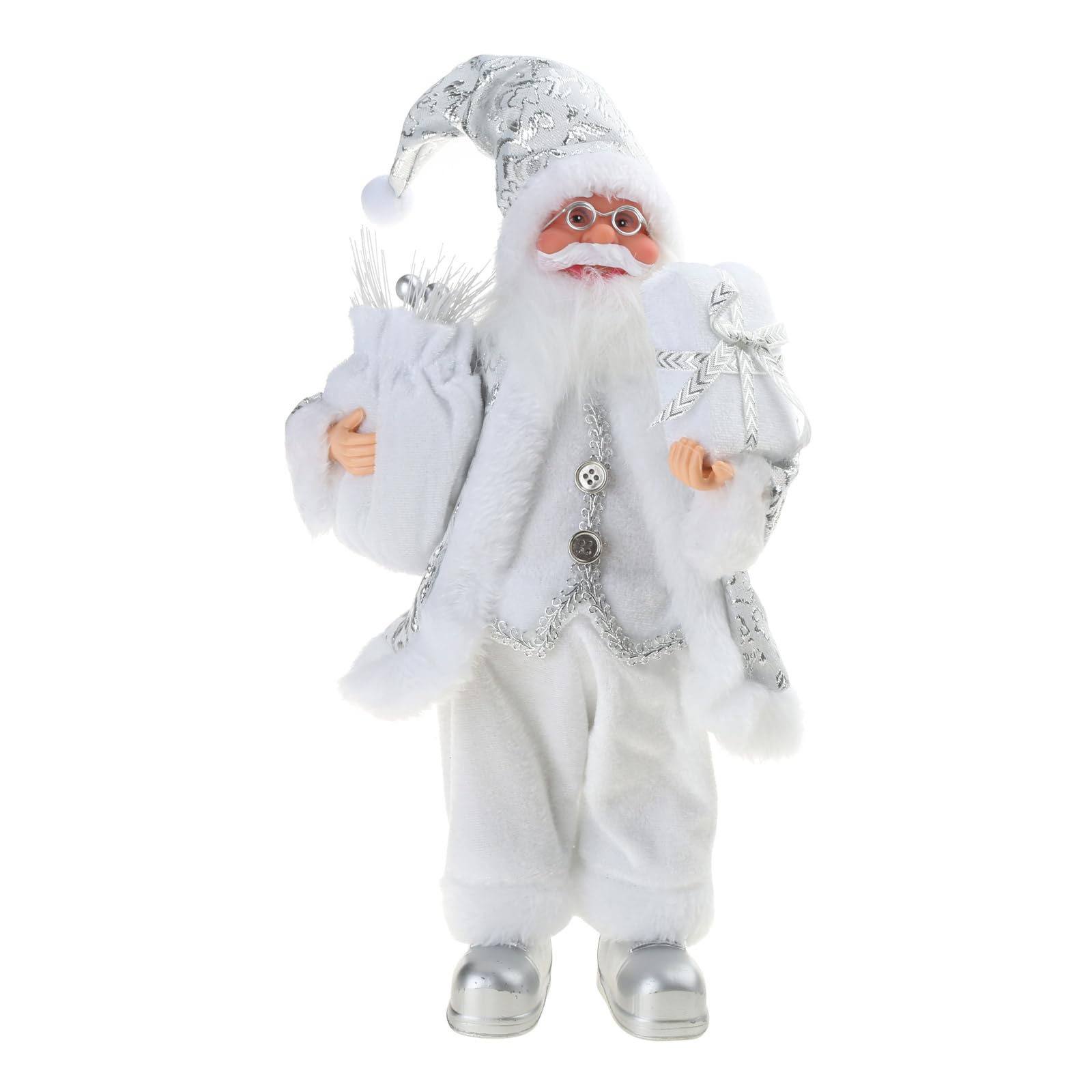 YROHGKPN 11.8" Standing Naughty Nice Santa Christmas Figurine Figure Decoration for Ornament Tree Decor Santa Statue Decorations Indoor Outdoor