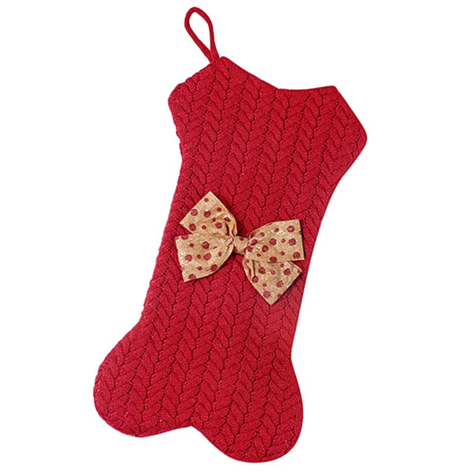 YWLUUOO Festival Dog Bone Christmas Stocking Individualized Bone Shape Stocking for Gifts Christmas Fireplaces Hanging Decors Unique Decors
