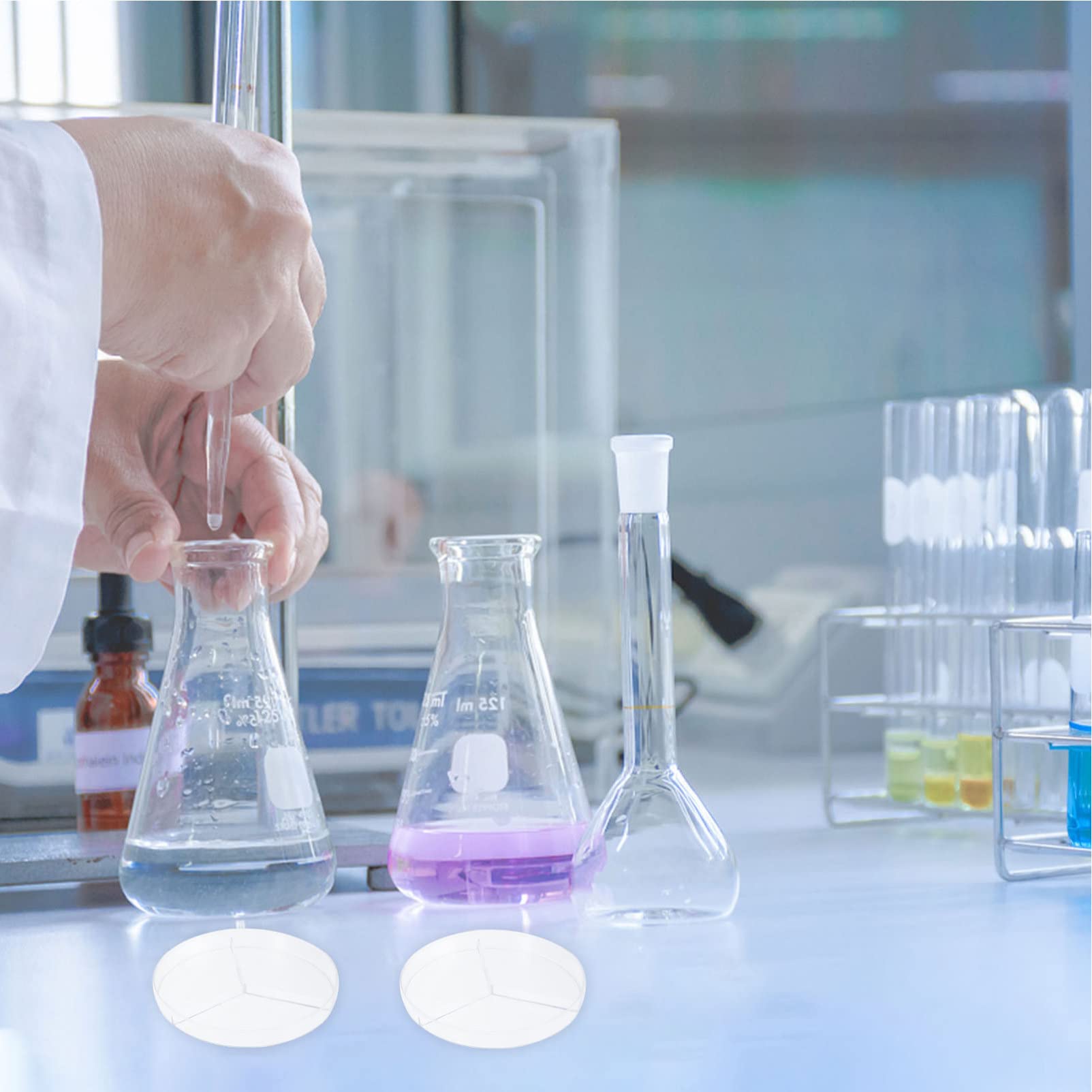 Gatuida 30piezas Placas De Petri Transparentes De Compartimentos Esterilizadas Para Cultivo De Bacterias Laboratorio y Aula De Ciencias