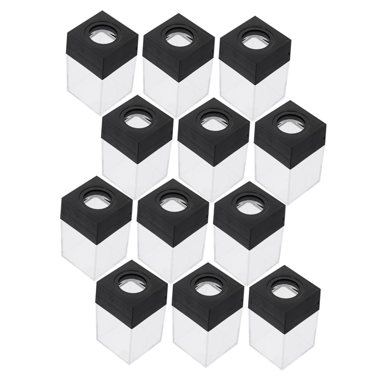 NUOBESTY 12 Piezas Caja de Clips Magnéticos Cuadrada para Escritorio Organizador de Clips de Plástico para Oficina Soporte Magnético para Sujetapapeles Horquillas y Uso de Escritorio