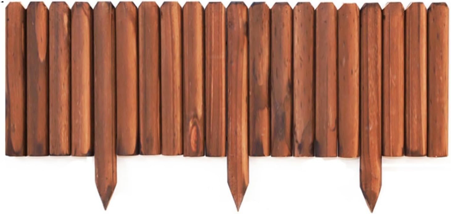 花壇フェンス 木製 ガーデンフェンス 刺すだけ 土留め おしゃれ diy 折りたたみ 芝生 根止め 屋外 高い 支柱 擬木 杭 囲い