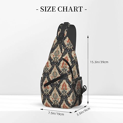 Miniatura 2 de Small Crossbody Bags for Women Men - Vintage Boho Pattern Print Adjustable Shoulder Bag Fanny Packs Belt Sling Bag Crossbody Purses Backpack for