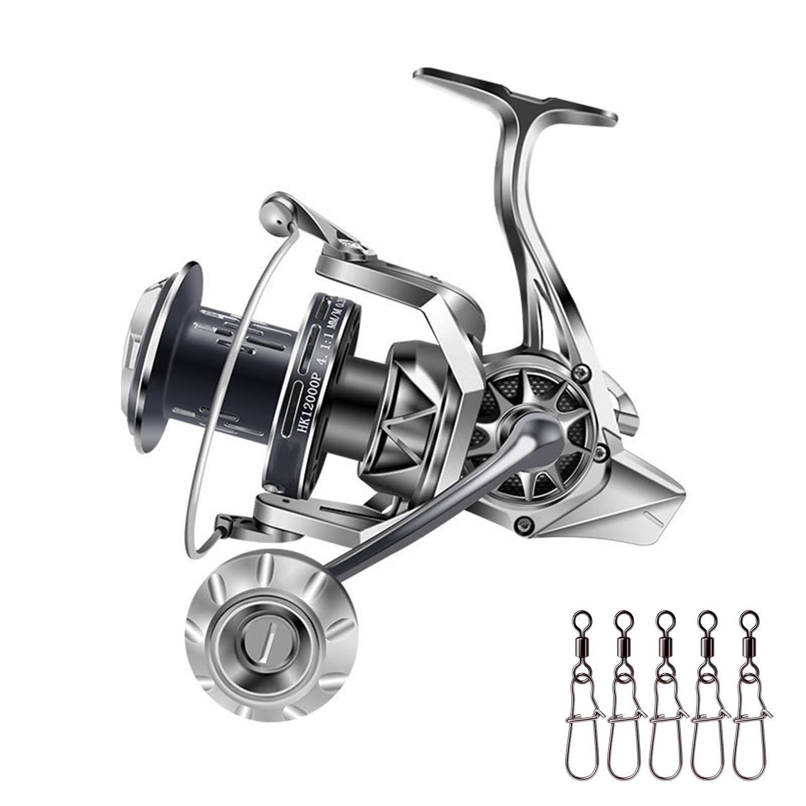 Metal Baitcasting Fishing Reel,Ratio Spinning Reels,Fly Trolling Reels,for Beach Sea Fishing Cliff Fishing Freshwater Fishing Saltwater(with Figure 8 Ring)