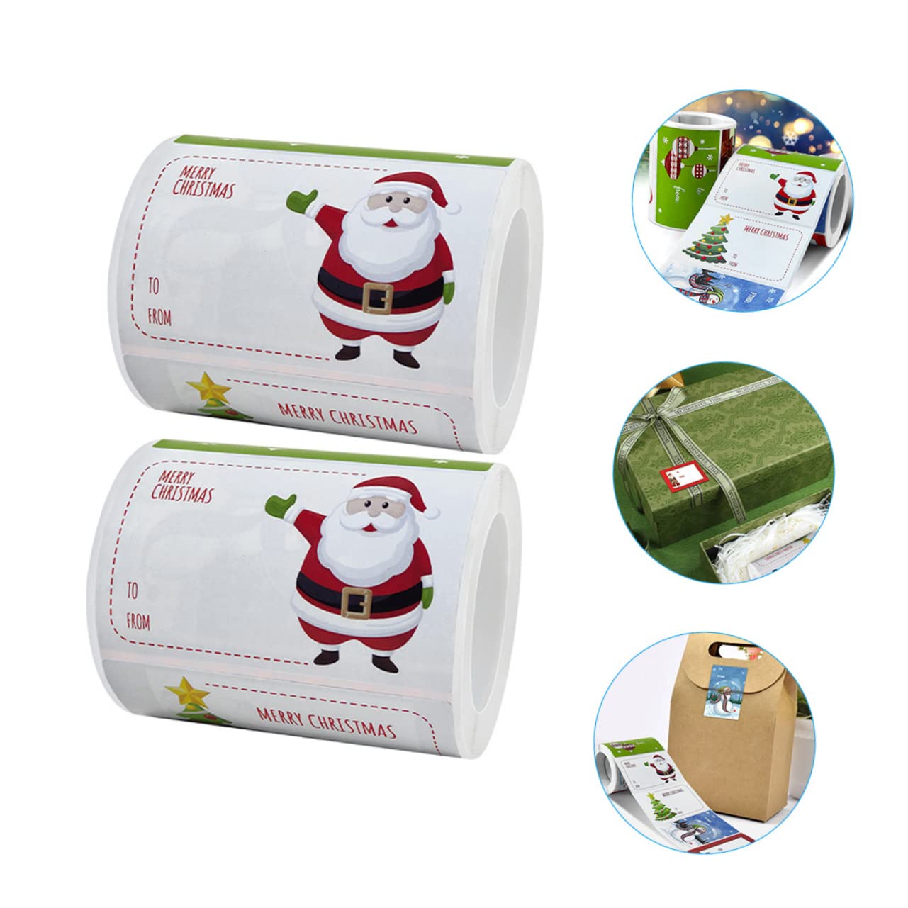 TEHAUX 10rotoli Etichette Natalizie Per Regali Stickers Festivi Autoadesivi Design Per Decorazioni e Etichette Per Confezioni e Decorazioni Artigianali