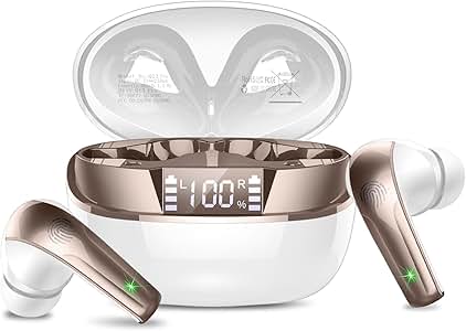 Wireless Earbuds, Bluetooth 5.3 Mini Headphones, Noise Cance