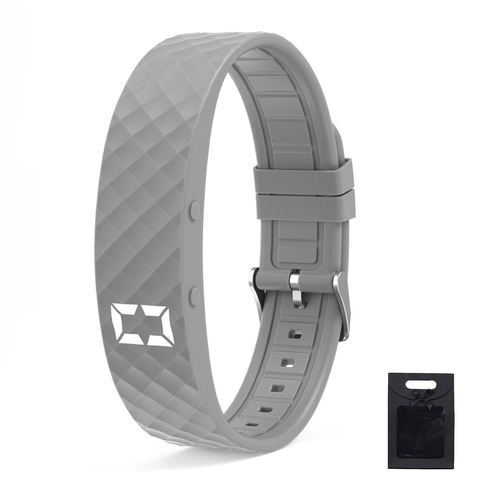 Vibroband Pro Wecker-Lautloses Armband Mit Schlaf Tracker, Multifunktiona Vibrationswecker Armband, Tragbarer Verstellbarem, Wasserdicht, Inklusive Kalorien- Und Schrittzähler (Silbergrau)