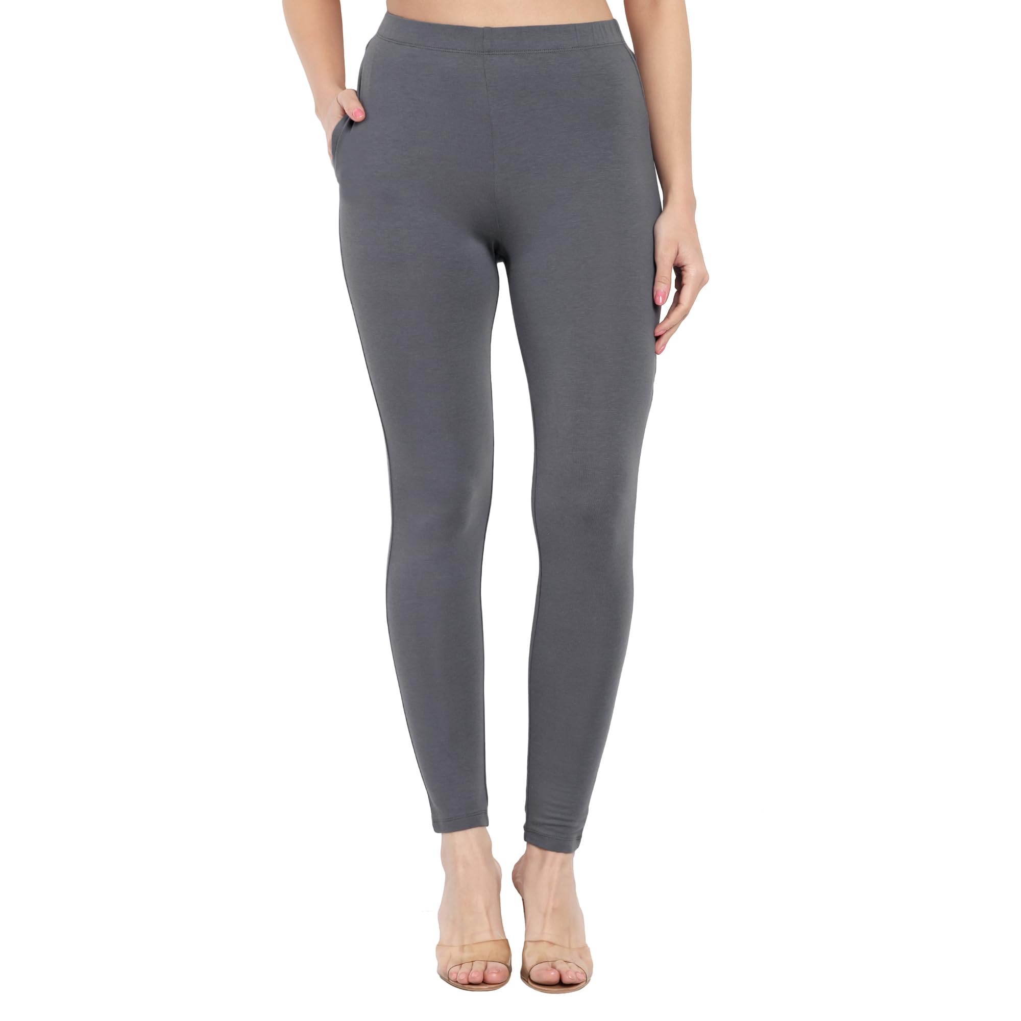 one sky Women Full Length Leggings | Cotton Modal Spandex Blend | High Waist Stretchable & Bio-Washed Fabric | Colour-Lock Technology | Comfortable Leggings for Women-picture-2