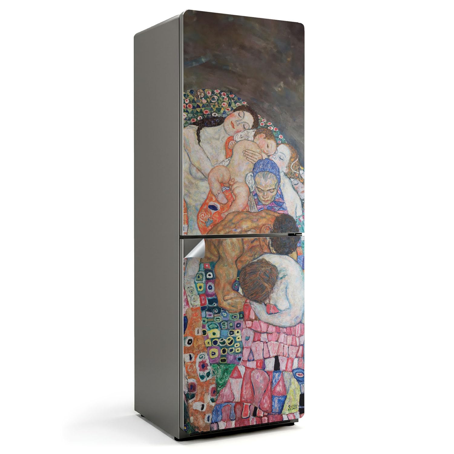Sticker frigo Gustav Klimt 60x180 cm déco cuisine adhésive moderne