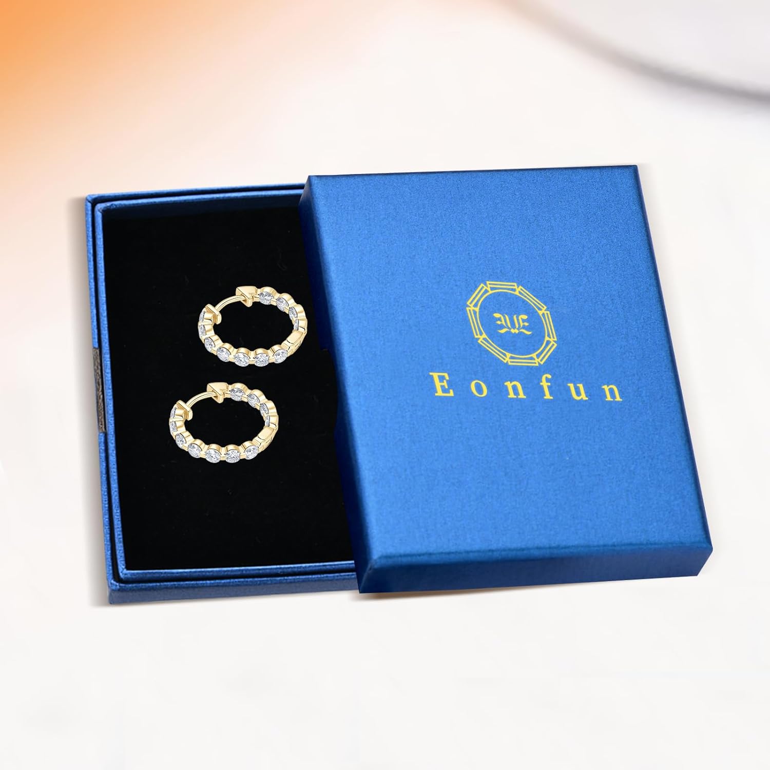 Moissanite Hoop Earrings for Women, 2.2cttw D Color 3mm Round Cut Moissanite 925 Sterling Silver Round Earrings for Mom Wife Wedding Birthday Jewerly Gifts - Image 5