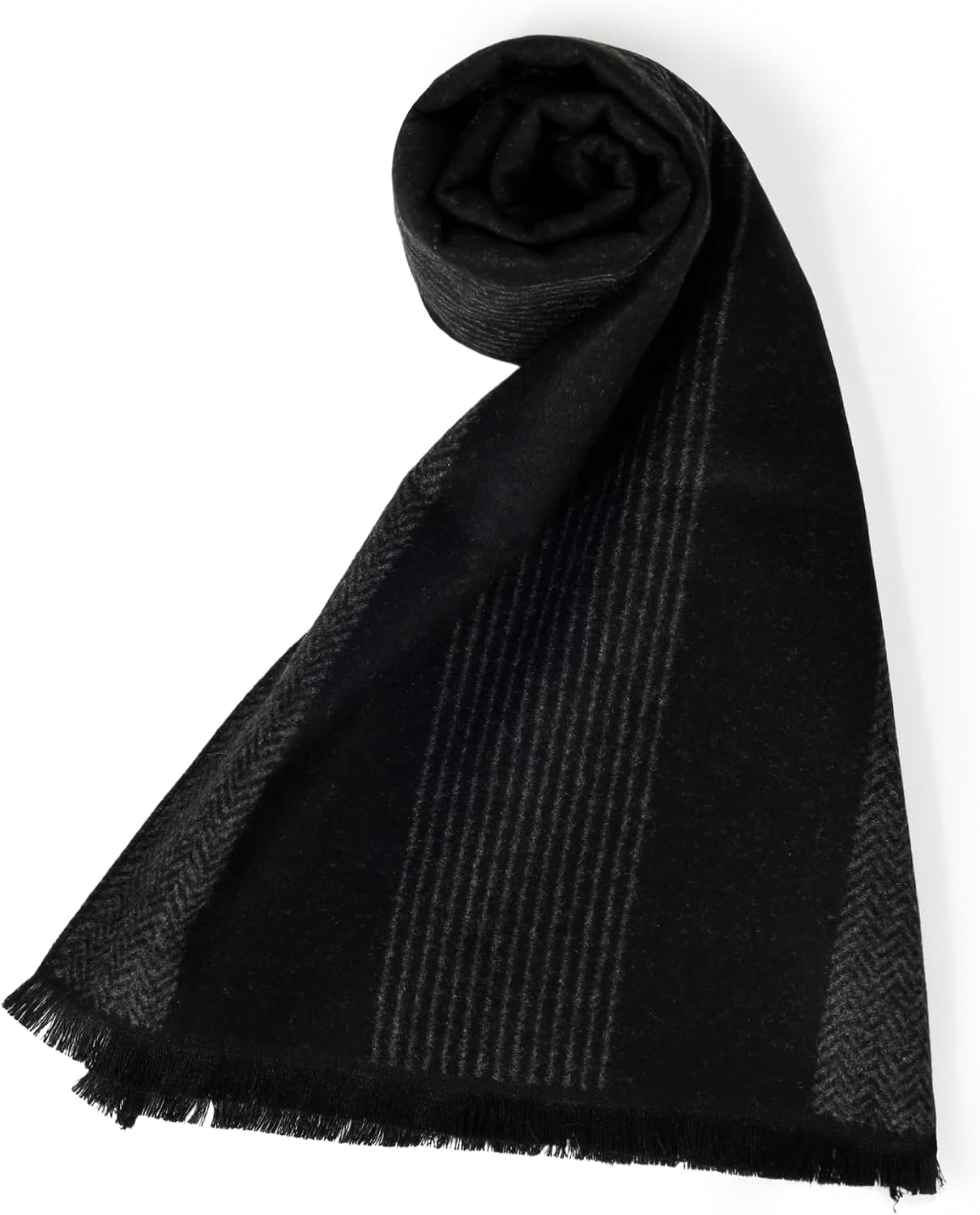 Winter Scarf for Men Plaid Cashmere Feel Mens Scarf for Cold Weather