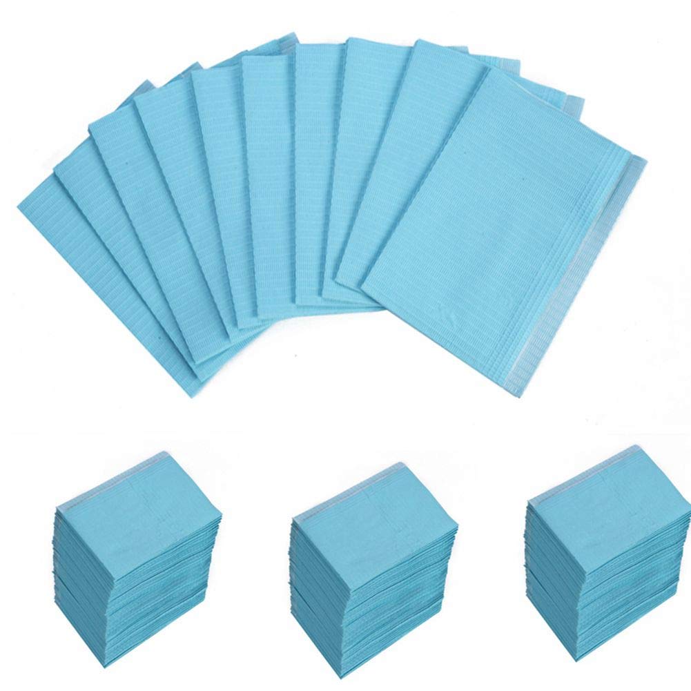 Dental Bibs,125pcs 13 x 18 inches High Absorbent Waterproof Portable Table Covers Clean Pad