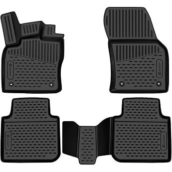 Element 3D Rubber Mat Set Suitable for Skoda Kodiaq Mk1 2016-2024 100% Perfect Fit Car Floor Mats Robust Universal Car Floor Mats Rubber Mats Car Floor Mats Rubber
