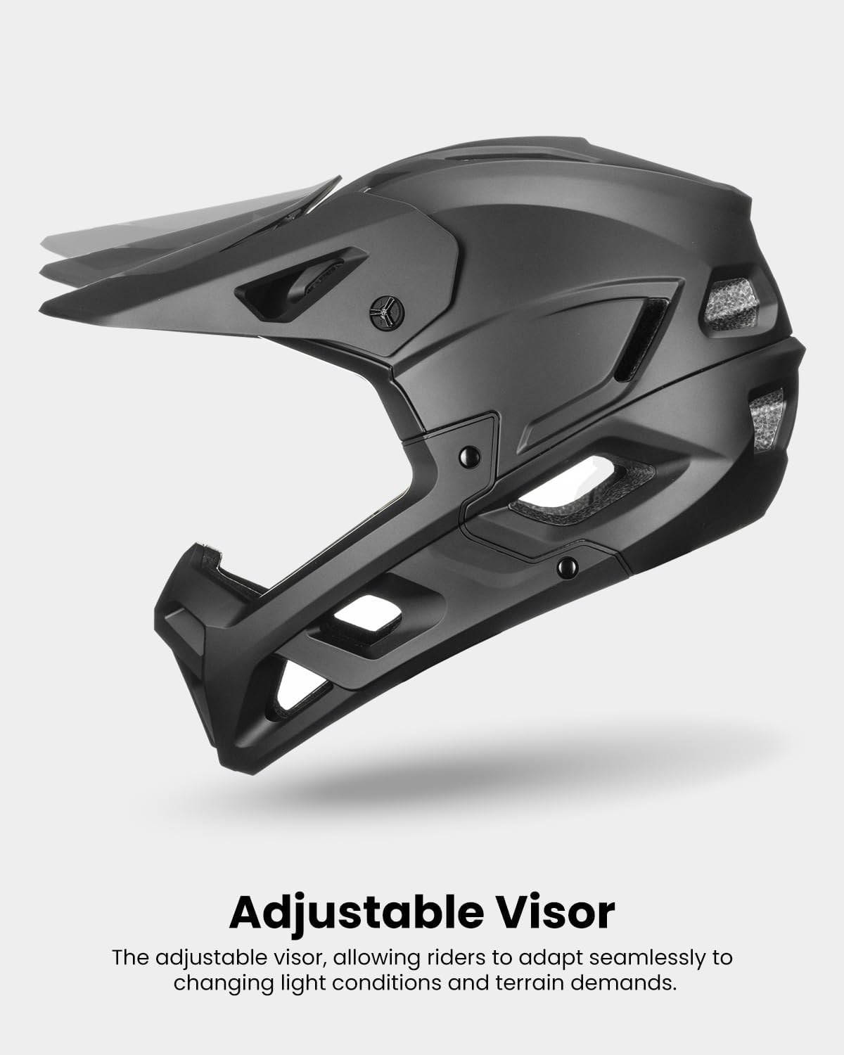 ILM Full Face Mountain Bike Helmet ASTM CPSC Adult with Adjustable Visor for MTB BMX Model HT58 - Image 5