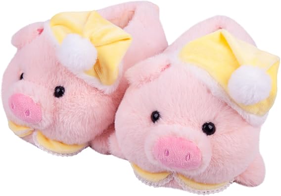 Cute Animal Slippers for Women & Men - Fluffy Fuzzy Plush House Shoes,Funny Cozy Winter Bedroom Slippers with Non-Slip, Comfortable Sleeping Fun Bear, Pig, Bunny Designs